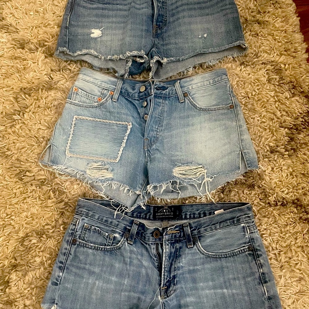 Three Cut off Jean Shorts - Picture 3 of 3